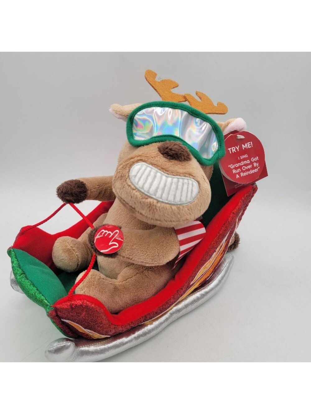 Holiday Time Grandma Got Run Over By a Reindeer Animated Musical Plush w/ Tag